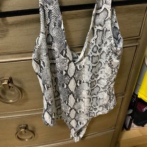 Lulus snake skin v neck bodysuit